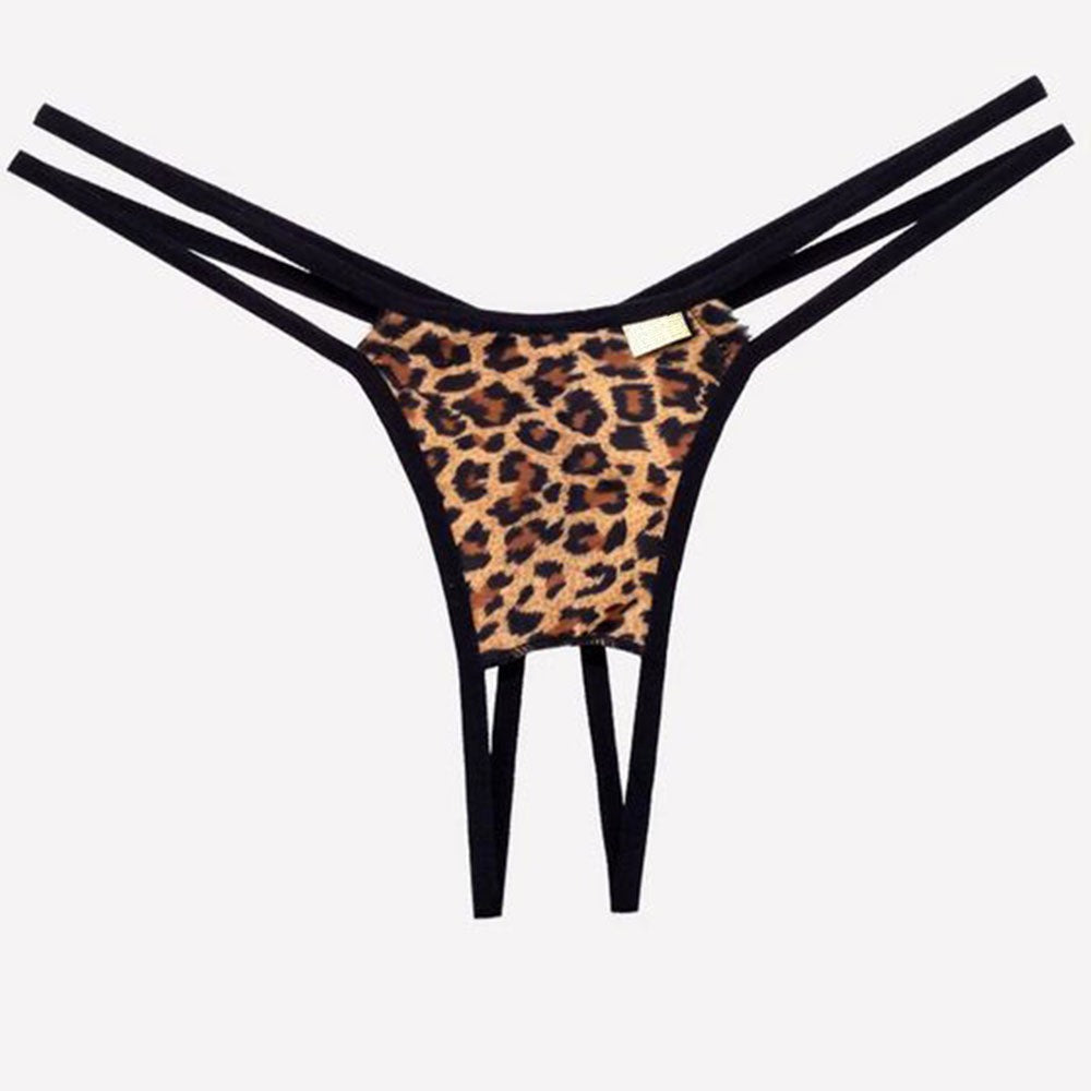 Animal Print Open Crotch Panties-SexyHint