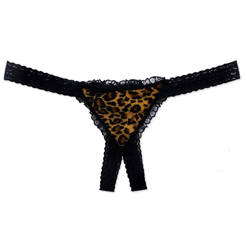 Animal Print Open Crotch Panty-SexyHint