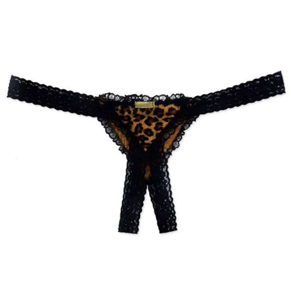 Animal Print Open Crotch Panty-SexyHint