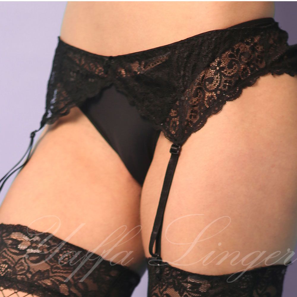 Black Lace Garter Belt-SexyHint