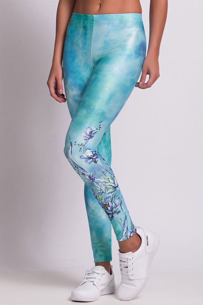 Colcci Fitness Floral Blue Pilates Leggings-SexyHint