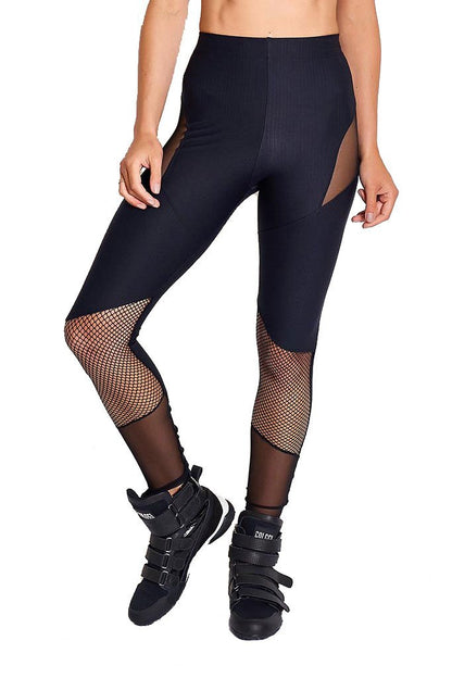 Colcci Fitness Full Black Shin Meshed Workout Pants-SexyHint