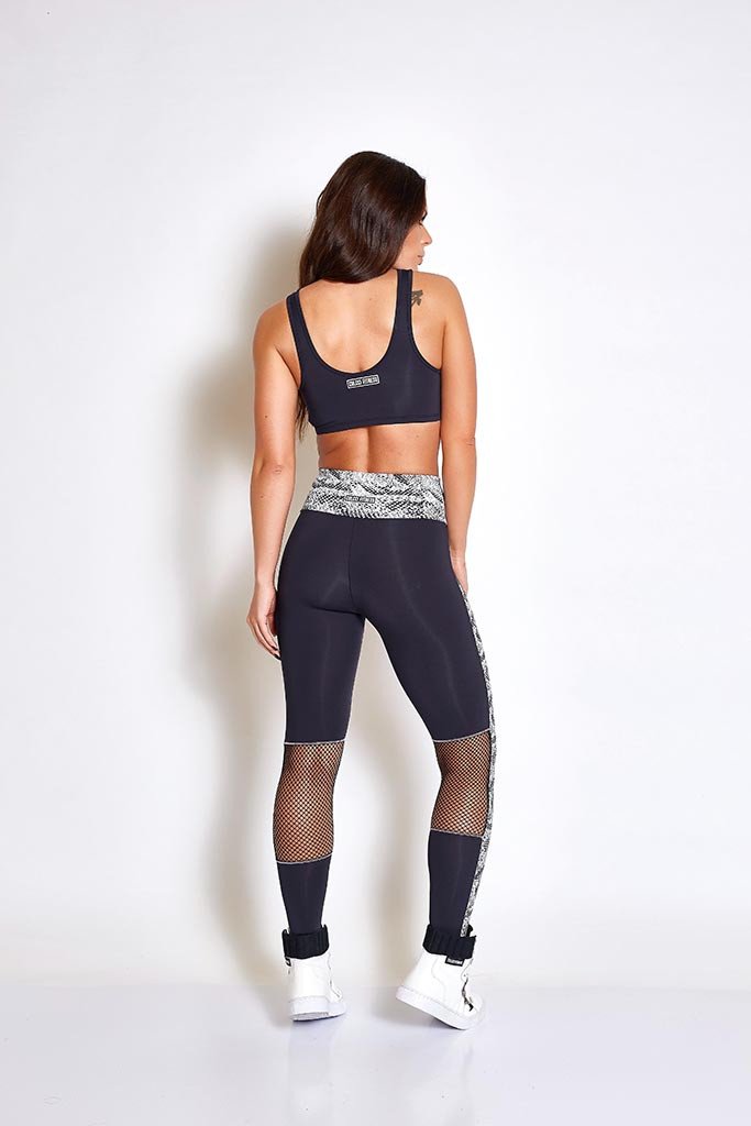 Colcci Fitness Snake Print Back Meshed Crossfit Leggings-SexyHint