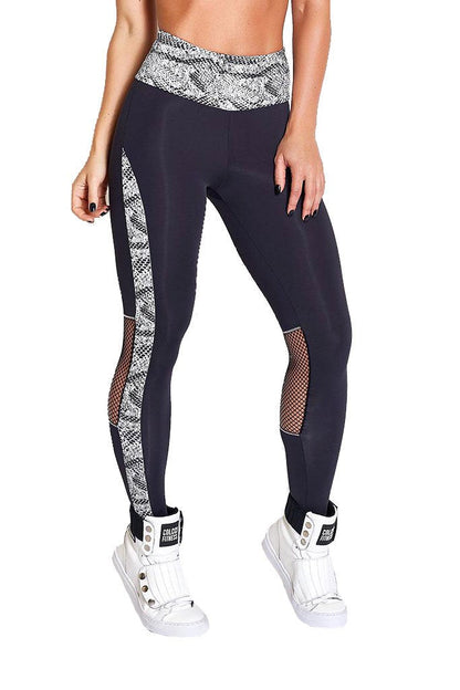 Colcci Fitness Snake Print Back Meshed Crossfit Leggings-SexyHint