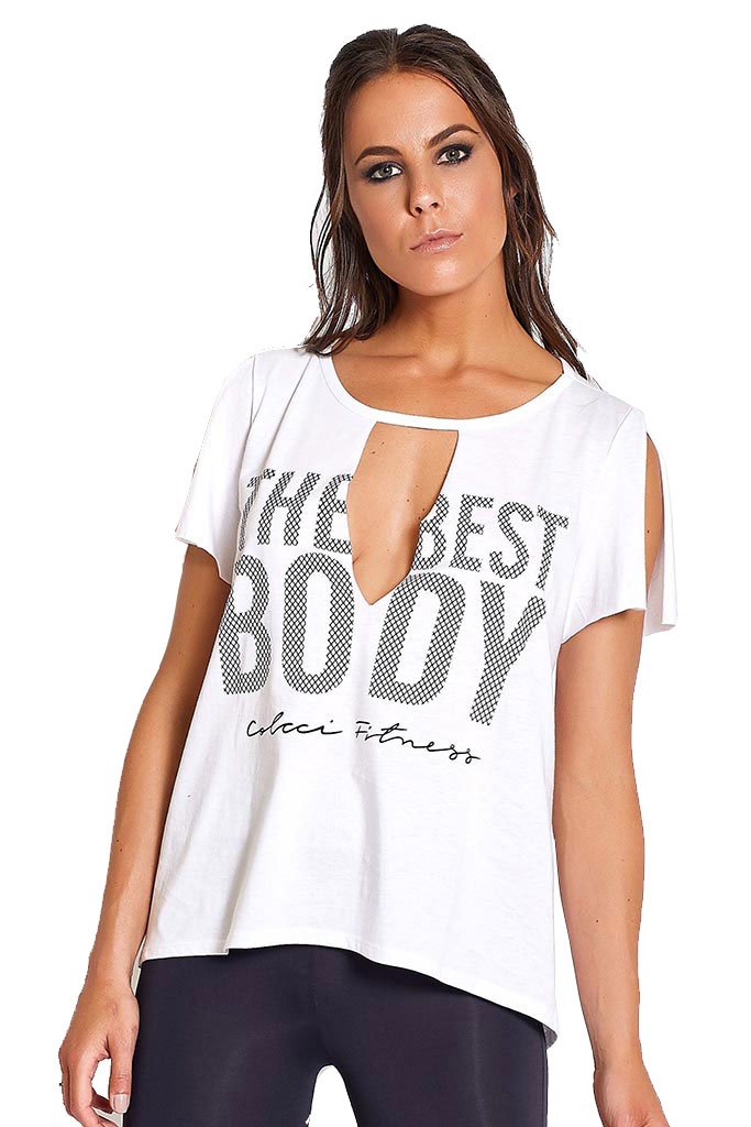 Colcci Fitness The Best Body Sexy Front Gap Workout Tee-SexyHint