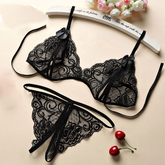 Lace Crotchless Lingerie Set-SexyHint