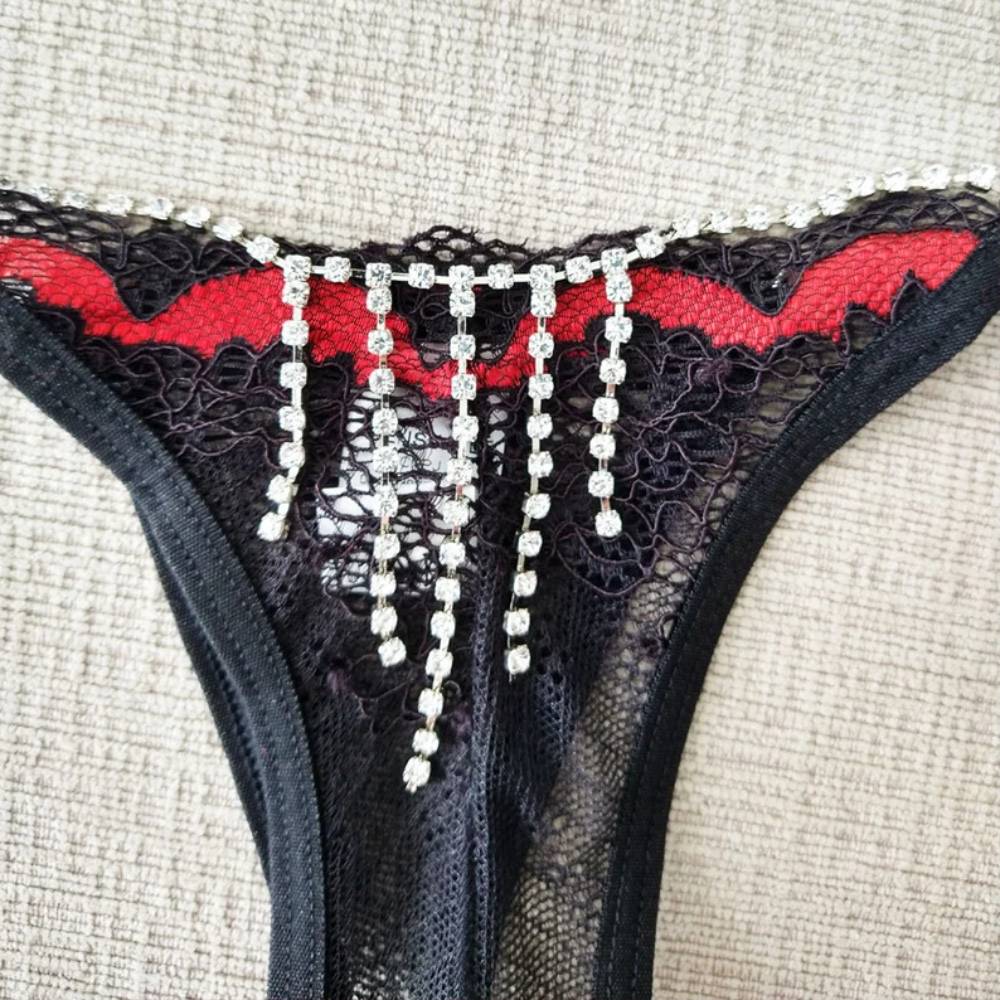 Micro Thong Red and Black-SexyHint