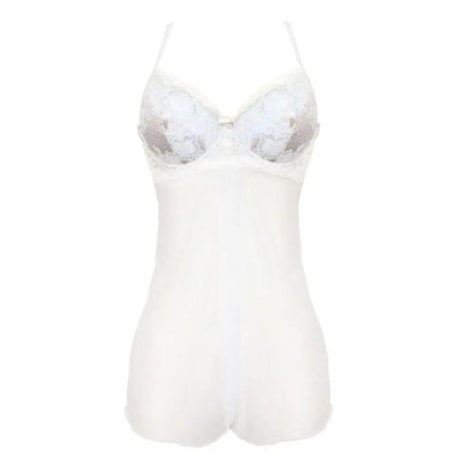 Pleasure White Padded Push Up Babydoll-SexyHint