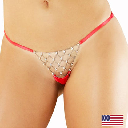 Rhinestone Net Sexy Panties-SexyHint