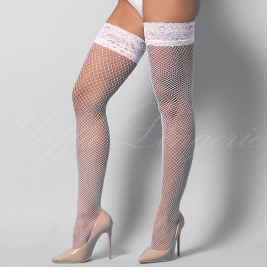 White Fishnet Stockings-SexyHint